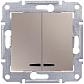 Выключатель двухклавишный с синей подсветкой Schneider Electric Sedna 10A 250V SDN0300368 - фото №1