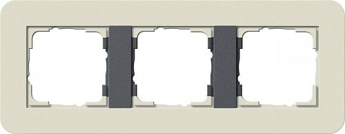 Рамка 3-постовая Gira E3 песочный/антрацит 0213427