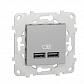 Розетка компьютерная USBx2 Schneider Electric Unica New NU541830 - фото №1