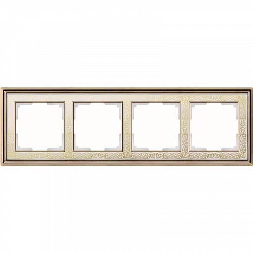 Рамка Werkel Palacio Gracia на 4 поста золото/белый WL77-Frame-04 4690389126109