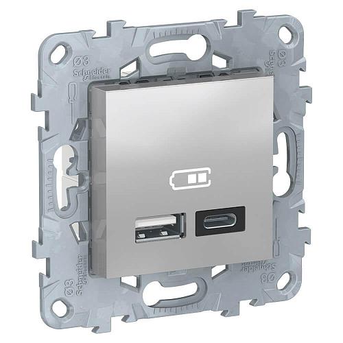 Розетка компьютерная USBx2 Schneider Electric Unica New тип А+С NU501830