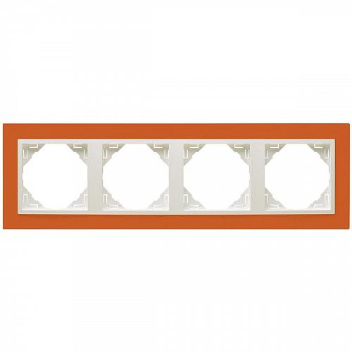 Рамка 4-постовая Efapel Logus 90 Animato оранжевый/лед 90940 TJG