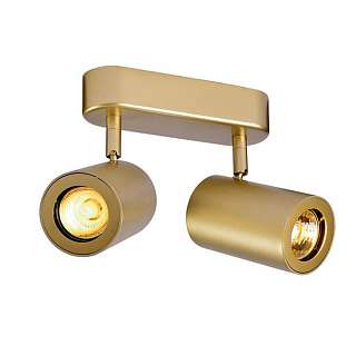 Споты с двумя плафонами латунного цвета