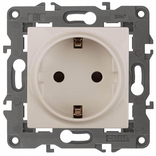 Розетка ЭРА Elegance 2P E Schuko со шторками 16A 250V 14-2102-02 Б0034273