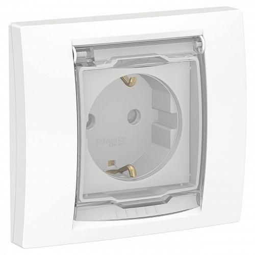Розетка Schneider Electric Unica New с/з со шторками NU003718