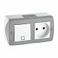 Выключатель - розетка Mono Electric Octans IP20 одноклавишный - 2К бело-серый 104-020001-185 - фото №1