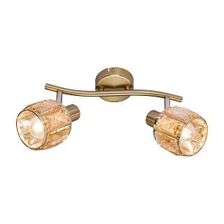 Споты с двумя плафонами янтарного цвета