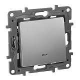 Переключатель одноклавишный Legrand Etika с подсветкой 10A 250V алюминий 672415