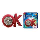 Лампа Uniel DTL-355 OK/Red/3LED/3AAA