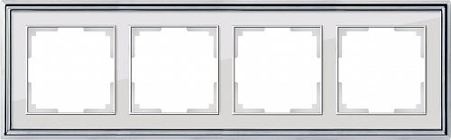 Рамка Werkel Palacio на 4 поста хром/белый WL17-Frame-04 4690389108129