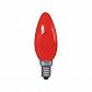 Лампа накаливания Е14 25W свеча красная 40221 - фото №1