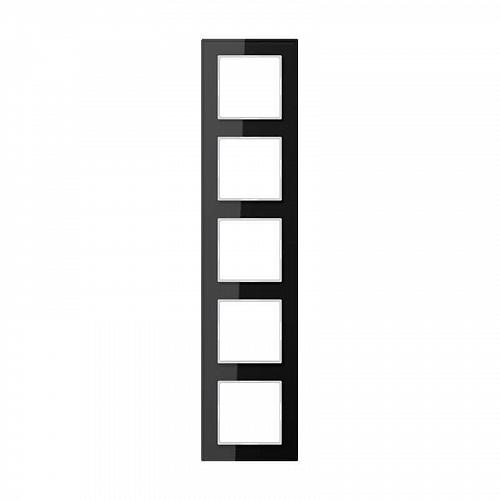 Рамка 5-постовая Jung A creation стекло черное AC585GLSW