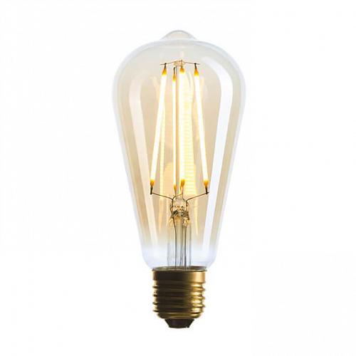 Лампа светодиодная филаментная E27 4W 2200K золотая 057-141