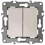 Выключатель двухклавишный ЭРА 12 10AX 250V 12-1004-02 Б0014652