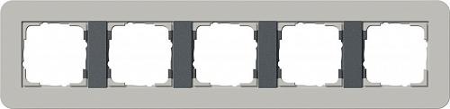 Рамка 5-постовая Gira E3 серый/антрацит 0215422