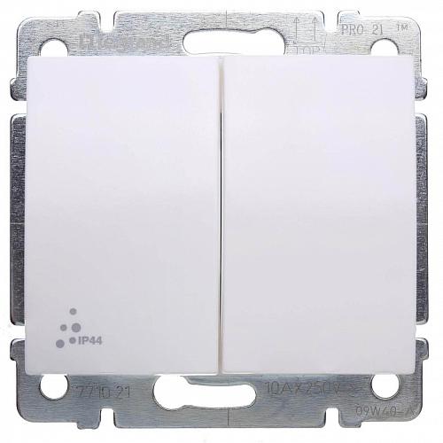 Выключатель двуклавишный Legrand Galea Life 10A 250V IP44 белый 771021