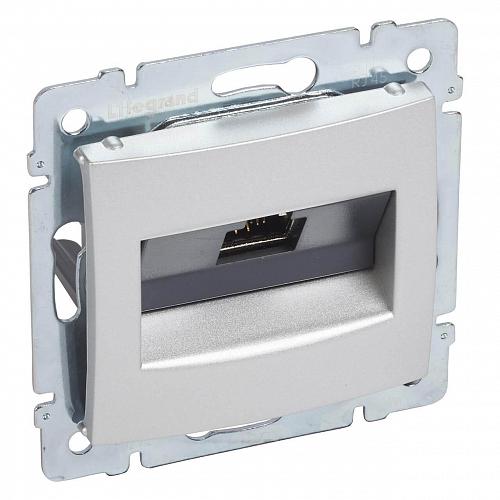 Розетка компьютерная RJ45 Legrand Valena STP10 GIGA алюминий 770272
