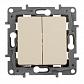 Выключатель двухклавишный Legrand Etika 10A 250V слоновая кость 672302 - фото №2