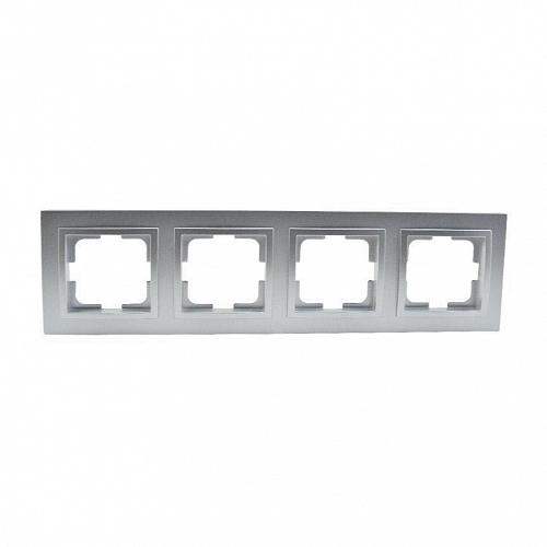 Рамка 4-постовая Mono Electric Despina серебро 102-210000-163
