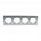 Рамка 4-постовая Mono Electric Despina серебро 102-210000-163 - фото №1