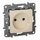 Розетка 2К Legrand Etika 16A 250V б/з винтовой зажим слоновая кость 672320 - фото №1