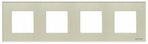 Рамка 4-постовая ABB Zenit стекло жемчужное 2CLA227400N3501