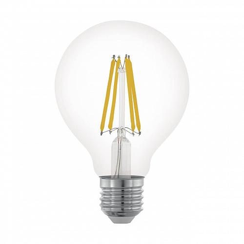 Лампа светодиодная филаментная диммируемая Eglo E27 6W 2700К прозрачная 11703