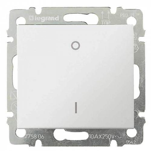 Переключатель одноклавишный двухполюсный Legrand Valena 10A 250V белый 774402