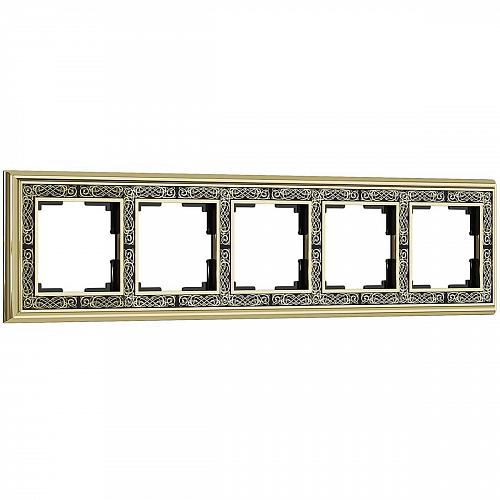 Рамка Werkel Palacio Gracia на 5 постов золото/черный WL77-Frame-05 4690389126147