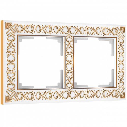 Рамка на 2 поста Werkel Antik белое золото W0021523 4690389158230