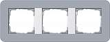 Рамка 3-постовая Gira E3 серо-голубой/белый глянцевый 0213414