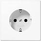 Розетка с заземлением безвинтовой зажим Jung LS 990 белая LS520WW - фото №1