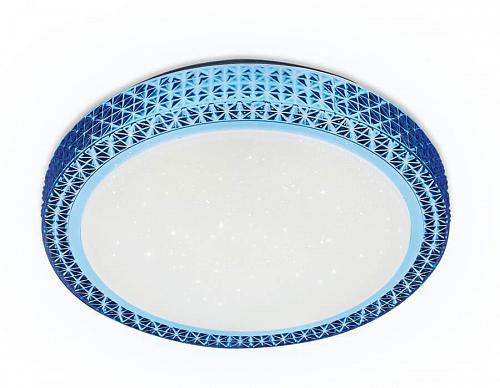 Потолочный светодиодный светильник Ambrella light Orbital Crystal F85 BL 48W D400