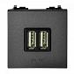 Розетка 2хUSB ABB Zenit антрацит 2CLA228500N1801 - фото №1