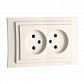 Розетка 2К двойная Mono Electric Larissa 16A 250V винтовое подключение слоновая кость 103-010105-121 - фото №1