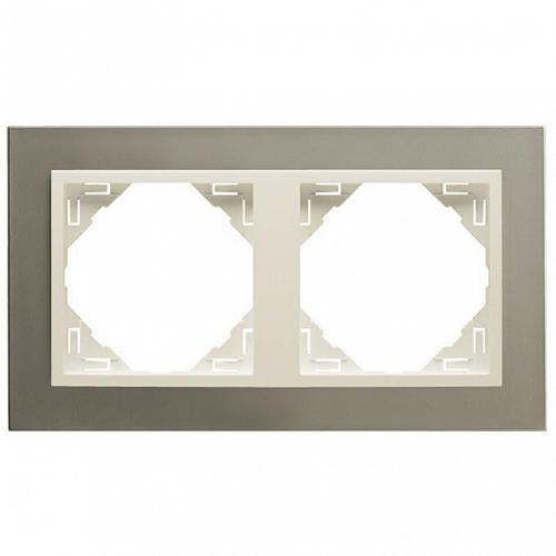Рамка 2-постовая Efapel Logus 90 Metallo титан/жемчуг 90920 TTP