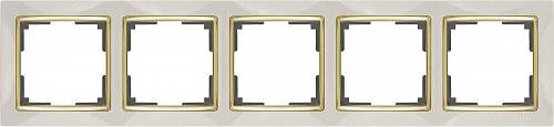 Рамка Werkel Snabb на 5 постов слоновая кость/золото WL03-Frame-05-ivory/GD 4690389083945