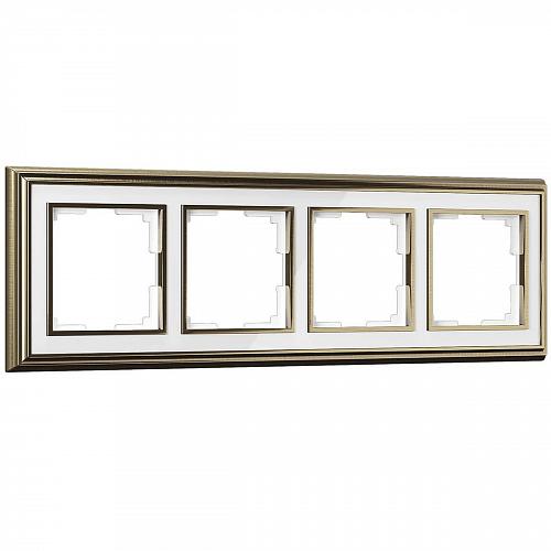 Рамка Werkel Palacio на 4 поста бронза/белый WL17-Frame-04 4690389103704