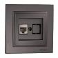 Розетка компьютерная RJ45 Mono Electric Despina 6 кат графит 102-202005-125 - фото №1