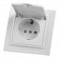 Розетка Feron Stekker Эрна с/з 16A 250V с крышкой белый PST16901201 39052 - фото №1