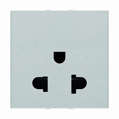 Розетка EU/BS ABB Zenit с/з 13A 230V со шторками винтовой зажим серебро 2CLA223900N1301