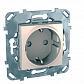 Розетка Schneider Electric Unica с/з со шторками б/зажим клеммы 16A 250V MGU5.057.25ZD - фото №1