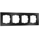 Рамка Werkel Aluminium на 4 поста алюминий черный W0041708 4690389158124