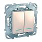 Выключатель двухклавишный с подсветкой Schneider Electric Unica MGU5.0101.25NZD - фото №1