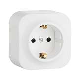 Розетка 2К+З Legrand Quteo 16A 250V с/з со шторками белая 782220