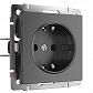 Розетка с заземлением и шторками Werkel графит рифленый W1171104 4690389158636 - фото №1