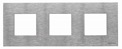 Рамка 3-постовая ABB Zenit сталь 2CLA227300N4001