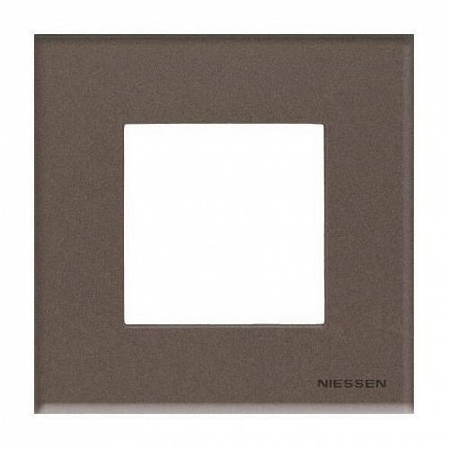 Рамка 1-постовая ABB Zenit стекло кофейное 2CLA227100N3701