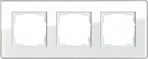 Рамка 3-постовая Gira Esprit C белое стекло 0213512