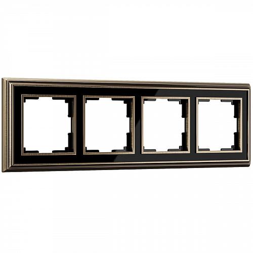 Рамка Werkel Palacio на 4 поста бронза/черный WL17-Frame-04 4690389103711